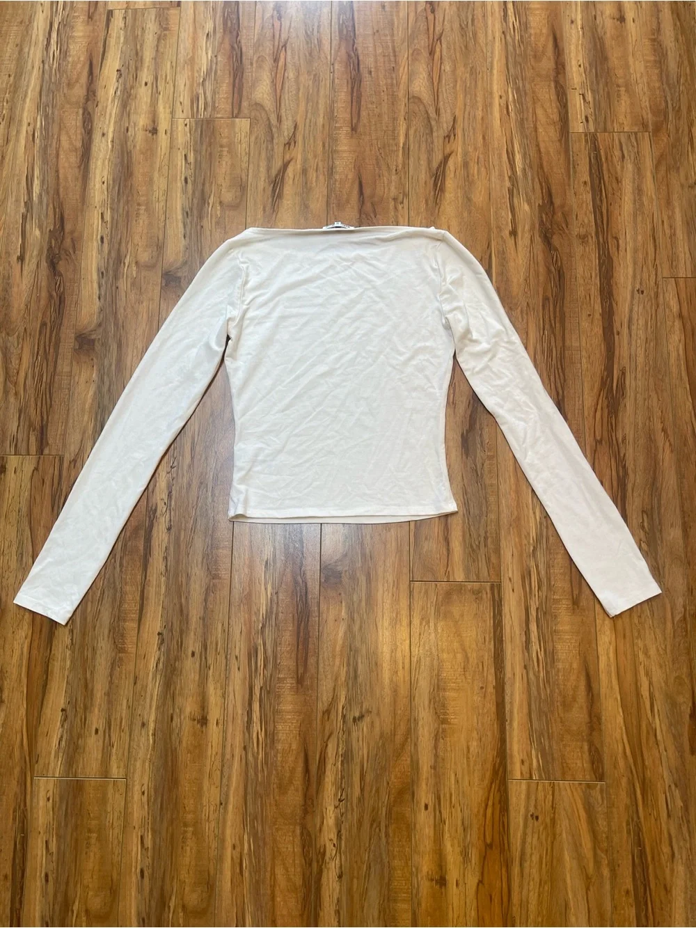 Reformation Wiley Knit Top Boat Neck Long Sleeve Top in Cream/Ivory XS